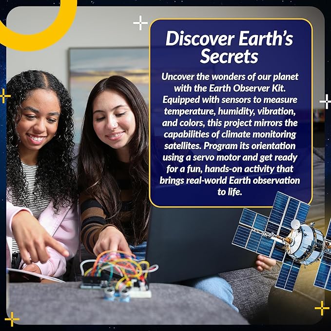 LINGO Earth Observer STEM Coding Kit - Build & Code Your Own Satellite to Monitor Earth's Climate from Space - Science Kits for Ages 13+ Years for Birthdays & Holidays