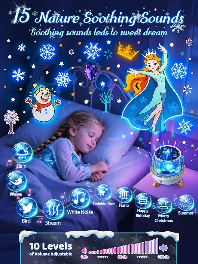 Frozen Toys, 15 Music+16 Films+315 Colors Night Light