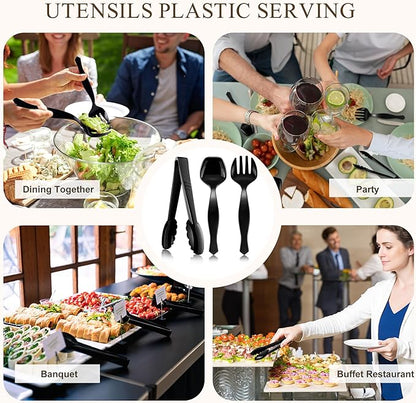 Mwellewm 72Pcs Plastic Serving Utensils Set Large Disposable Serving Spoons