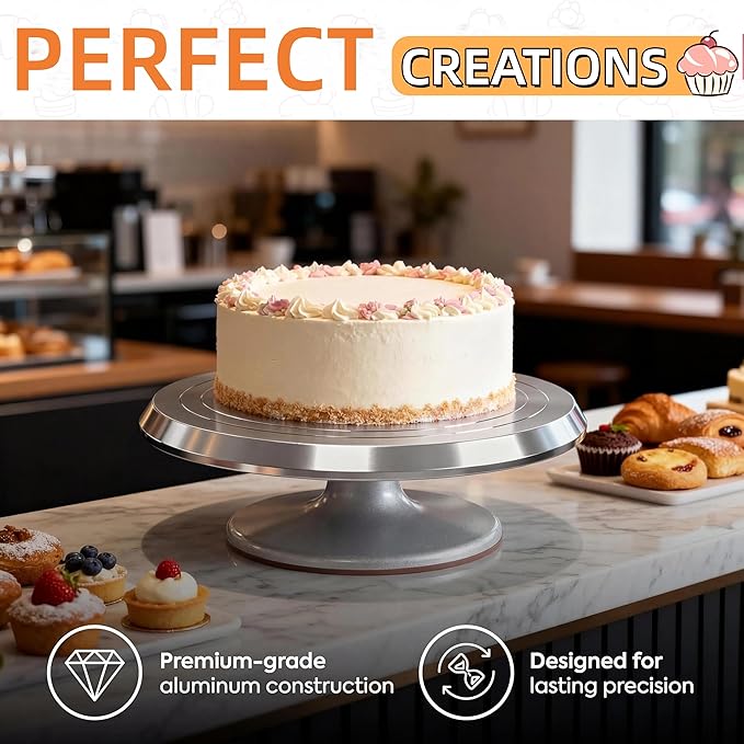 12-Inch Aluminum Alloy Cake Turntable