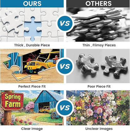 1000 Piece Puzzles for Adults, Spring Landscape Jigsaw Puzzle, Farm Jigsaw Puzzles 1000 Pieces, Challenging Game Home Decor Birthday Party Gift Toy for Adults Kids Seniors, 28×20 in