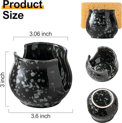 Zoeeker Kitchen Sponge Holder, Ceramic Dish Sponge Holder Kithen Sink Organizer