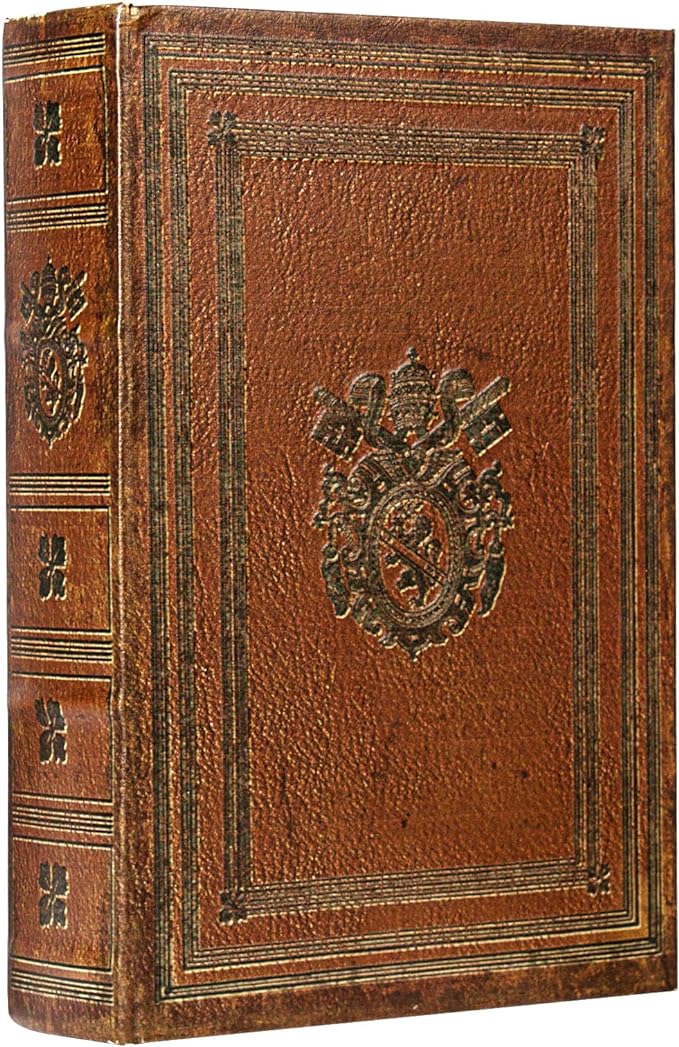 Decorative Book Box Fake Leather Embossed Cover Vintage Style Brown Storage Box - Large 1-06, Decoration for Coffee Table, Bookshelves, Jewelry, Postcard, Photo Storage, Graduation Gift