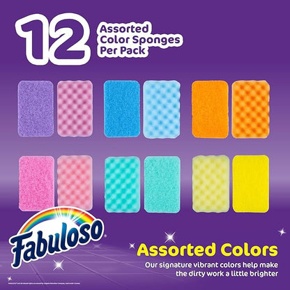 Fabuloso Scratch-Free Kitchen Dish Sponges, Rainbow Cellulose Scrubber Sponge