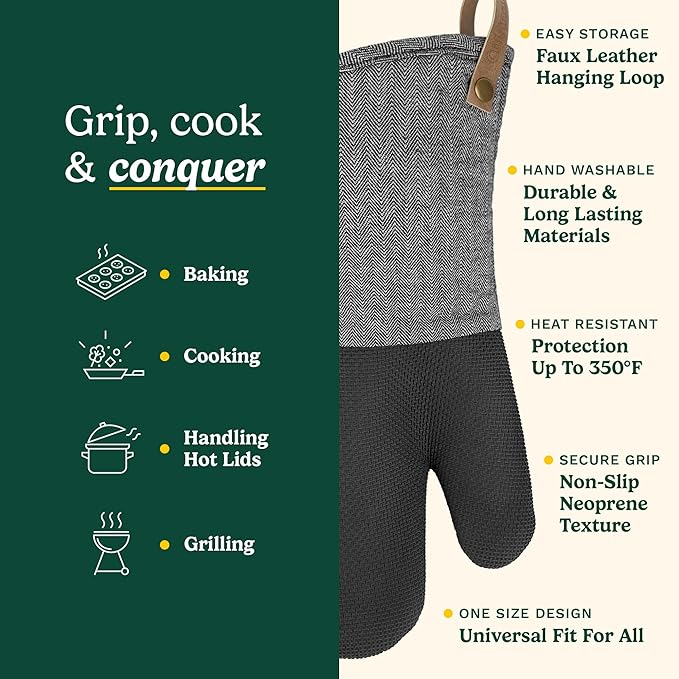Cuisinart Heritage Kitchen Oven Mitts – Heat-Resistant Kitchen Mitts