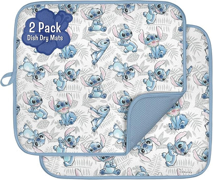 Disney Dish Drying Mats for Kitchen Counter – 16" x 18" Absorbent Kitchen