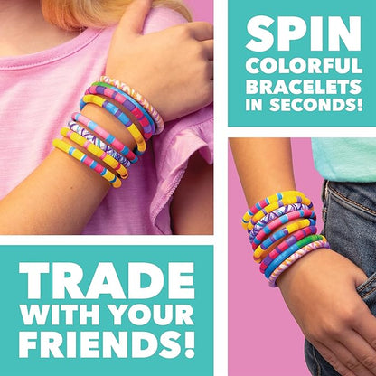 Loopdedoo Colorspin Electric Friendship Bracelet Maker Kit - Make Bracelets in Minutes for Birthdays and Friendship Gifts - Make 15 Bracelets, Design, Markers Included, Ages 6+