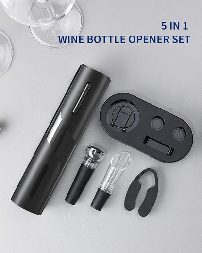 CIRCLE JOY Electric Wine Bottle Opener Set Rechargeable Wine Corkscrew Cordless