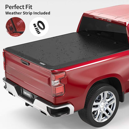 OEDRO Soft Tri-fold Truck Bed Tonneau Cover Compatible with 1999-2025 Ford F250 F350 F-250 F-350 Superduty 8 ft Bed