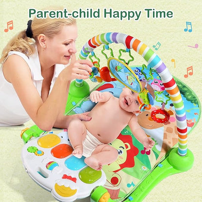 CUTE STONE Baby Gym Play Mat, Play Piano Gym with Tummy Time Activity Mat, Musical Activity Center for Infants Toddlers