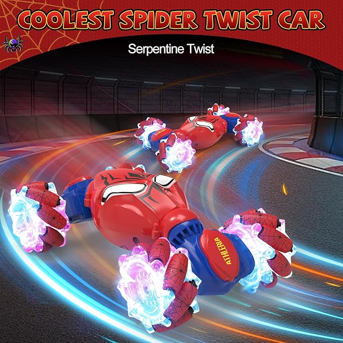ATHLERIA Spider Gesture Sensing RC Stunt Car Toys for Boys Age 8-13,Hand Remote Control Cars,Drift Rc Car with Lights,Twist,Easter Chritmas Birthday Gift Ideas for Boy Girls Kids 678910+ Year