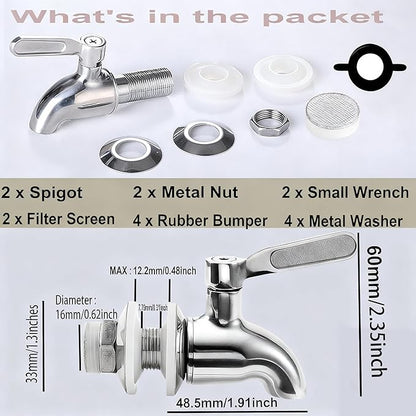 Lulonpon 1 Pieces Dispenser Faucets, Stainless Steel Spigot