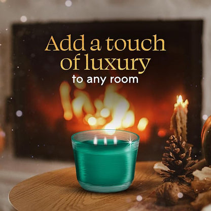 Glade 3-Wick Scented Candle Jar, Balsam & Spruce, Air Freshener Infused with Essential Oils, 6.8 Oz, 3 Count