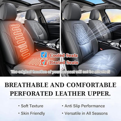 Coverado Car Seat Covers, Car Seat Covers Front Seats, 2-Pack Front Seat Cover, Nappa Leather Waterproof Seat Covers, Car Seat Protectors, Automotive Seat Covers Universal Fit for Most Vehicles