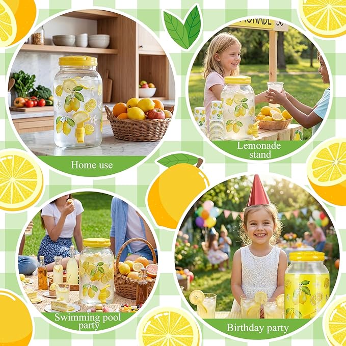 Havawish 2 Pcs 1 Gallon Plastic Beverage Dispenser
