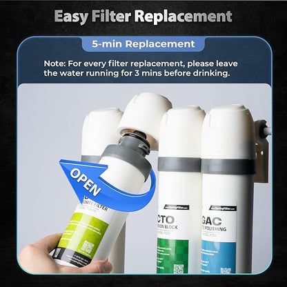 iSpring FCNCDS SGS-Tested Chloramine Removal CTO Carbon Block Replacement Water