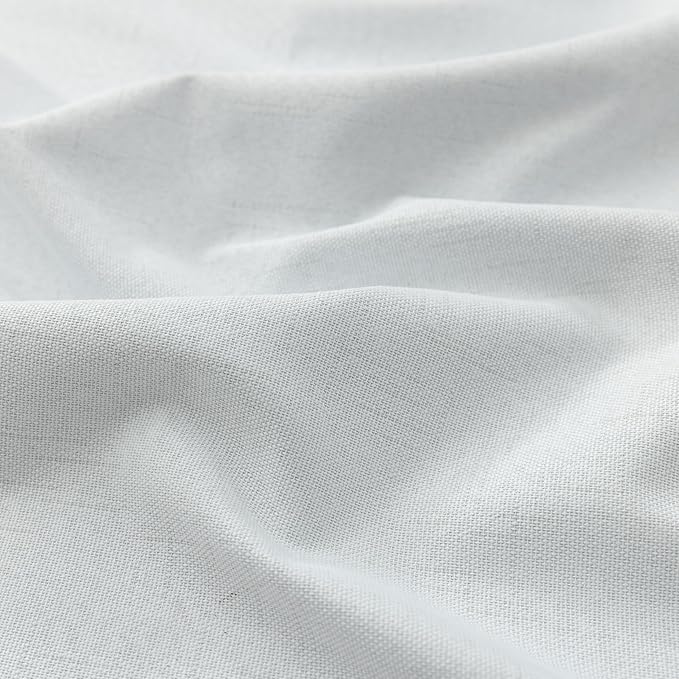 KOUFALL 102 Inches Long Curtains, Linen Blackout White Back Tab Pleated Curtains