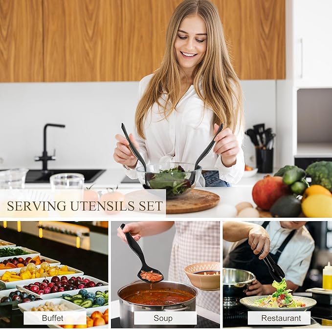 Mwellewm 72Pcs Plastic Serving Utensils Set Large Disposable Serving Spoons
