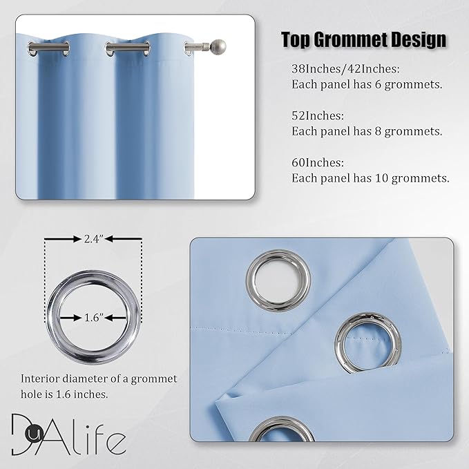 DUALIFE Extra Long 120 Inch Length Curtains