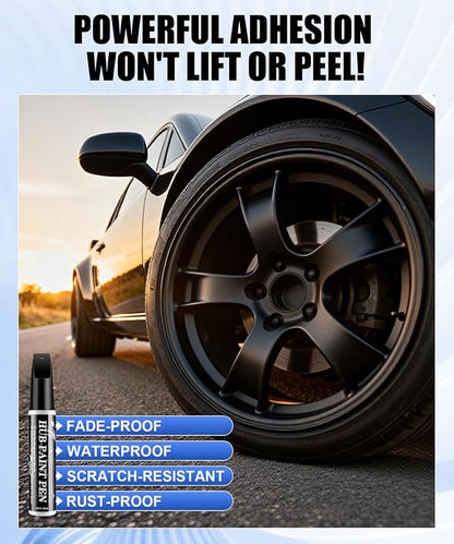 Amiss Full Matte Black Rim Repair Kit, Wheel Paint and Rim Paint Touch Up Pen for Curb Rash, Universal Alloy Wheel Scratch Repair for Scratches and Scuffs, Car Accessories (Full Matte Black)