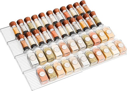 Yieach 8 Pack Adjustable In Drawer Spice Organizer