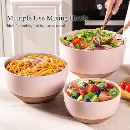 AmorArc Ceramic Mixing Bowls|Nesting Bowls Set of 3