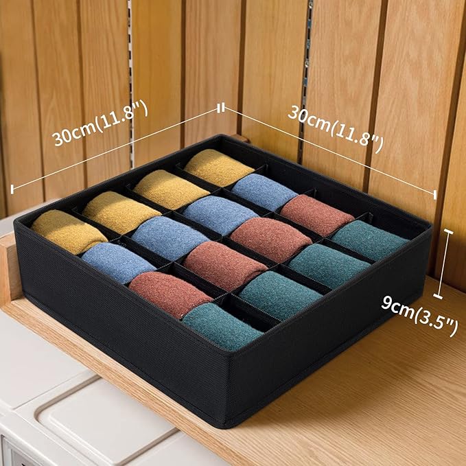 Joyoldelf Sock Drawer Organizer Divider, 16-cell Underwear Organizers and