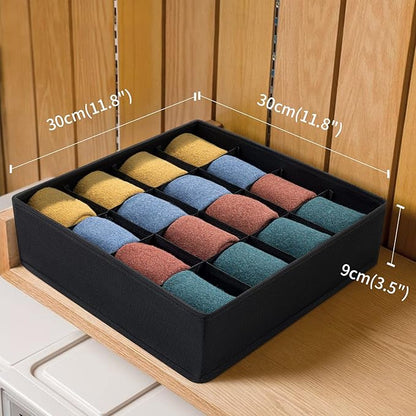 Joyoldelf Sock Drawer Organizer Divider, 16-cell Underwear Organizers and