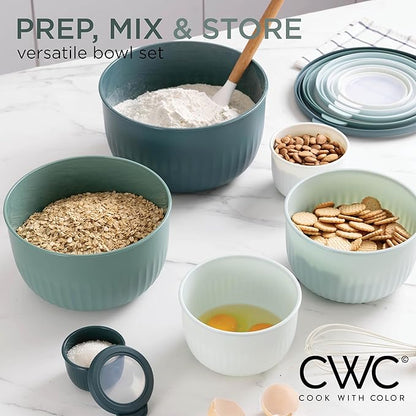 COOK WITH COLOR Prep Bowls with Lids- Wide and Deep Nesting Plastic Small