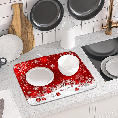 Giwawa Xmas Balls Dish Drying Mat