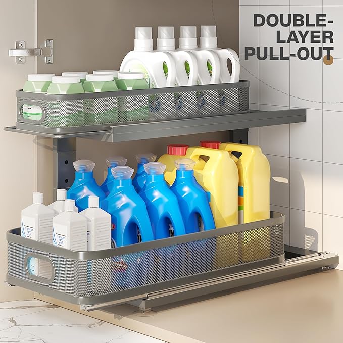 2 Pack 21IN-Depth Under Sink Organizer