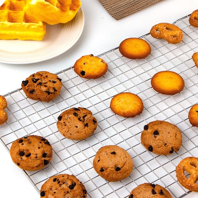 Cooling Rack for Baking, 16x10 Inches Baking Rack, Thick Wire Cookie Rack for