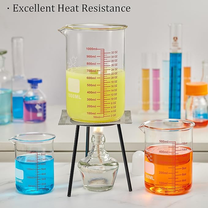 High Borosilicate Glass Measuring Cup-V-Shaped Spout, 1000ml Glass Measuring