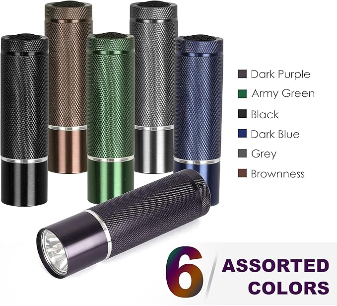 FASTPRO 6-Pack Flashlights Set, Aluminum LED Flashlights with AAA Batteries Included & Pre-Installed, Super Bright for Party Favors, Holiday Gifts, Camping, Hurricane Supplies