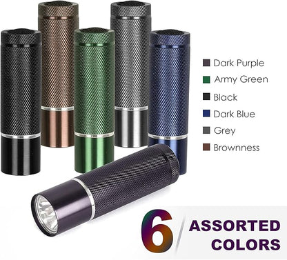 FASTPRO 6-Pack Flashlights Set, Aluminum LED Flashlights with AAA Batteries Included & Pre-Installed, Super Bright for Party Favors, Holiday Gifts, Camping, Hurricane Supplies