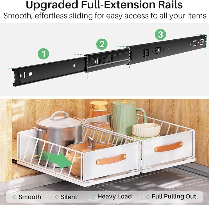 Pull out Cabinet Organizer, Heavy Duty Slide out Pantry Shelves Drawer Storage