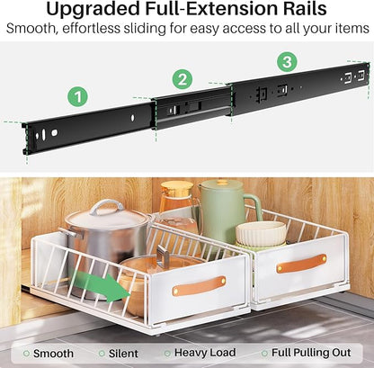 Pull out Cabinet Organizer, Heavy Duty Slide out Pantry Shelves Drawer Storage