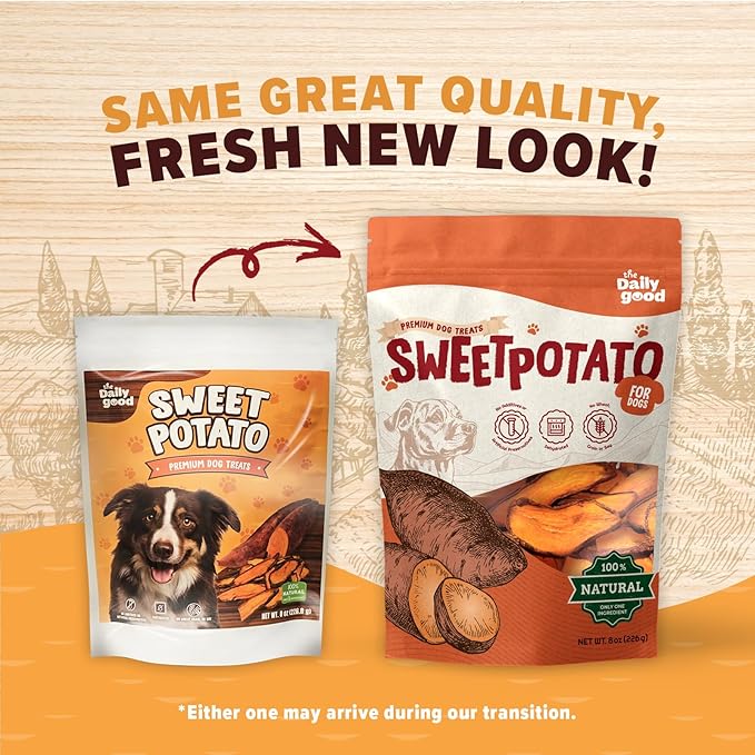 Sweet Potato Chews for Dogs- 100% All-Natural Single Ingredient Dog Treats- Crispy & Crunchy, Hypoallergenic, Grain Free, Easy to Digest, Perfect for Dogs of All Breeds and Sizes, 8 oz
