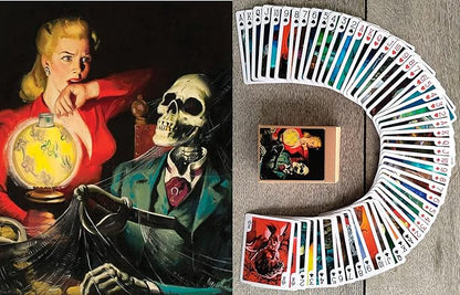 Horror Playing Cards (Poker Deck 54 Cards All Different) Vintage Horror Action Comics Pulp Fiction Scary Spooky Halloween