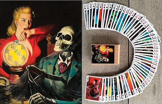 Horror Playing Cards (Poker Deck 54 Cards All Different) Vintage Horror Action Comics Pulp Fiction Scary Spooky Halloween