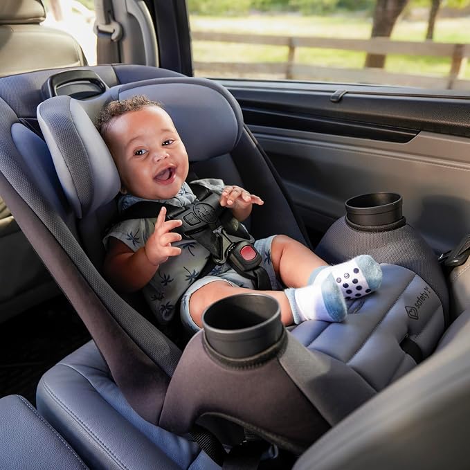 Safety 1st Ellaris 3-in-1 Convertible Car Seat, Slim Fit Design, Rear & Forward-Facing, 5-Position Headrest, Travel-Friendly with Machine-Washable Seat Pad, Peacock Blue
