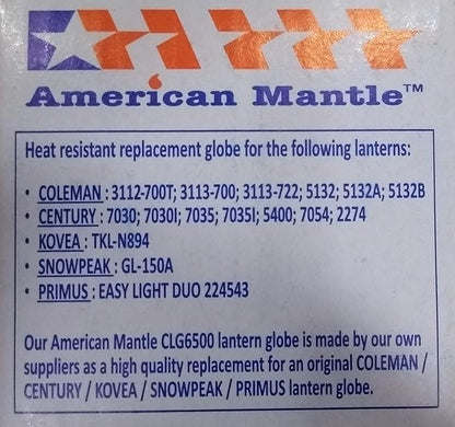 AMERICAN MANTLE Lantern Globe – Clear Borosilicate Glass Replacement for CLMN Lanterns 1.88" W x 2.25" H – Fits Models 214, 285, 288, 5150, 5151A/B/C & More – Heat Resistant Transparent Globe
