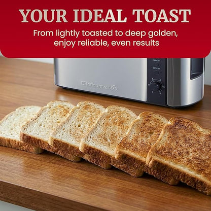 Elite Gourmet ECT3200 2-Slice, 1 Long Slot, Slim Toaster, 6 Toast Settings