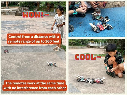 Wooden Wireless Remote R/C F1 Racing Car Science Kit to Build (Racing Pack of 2), Educational STEM Project Science Kit for Kids Aged 8-12, 9-16, Ideal Gift for Children Boys and Girls
