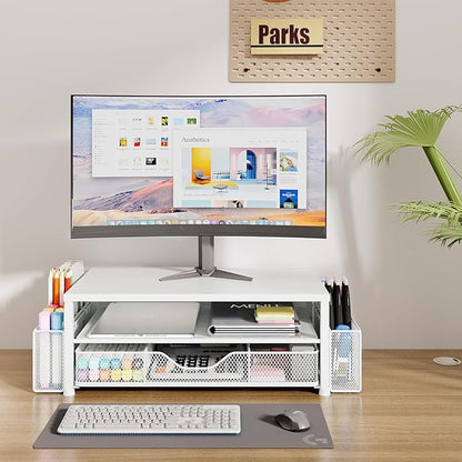 OPNICE Desk Organizers and Accessories, 2-Tier Computer Monitor Stand Riser
