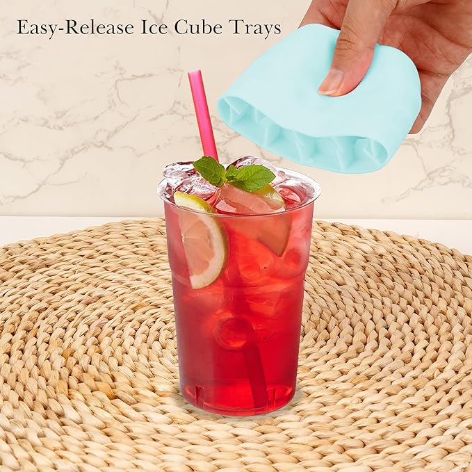 2 Pack Cylinder Silicone Ice Cube Molds, Easy-Release Ice Cube Trays