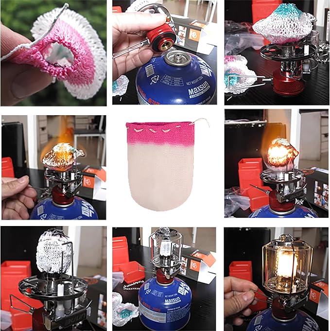Propane Lantern Mantles 10 PCS U Shape Mantles for Gas Lamp Oil Gas Lantern Covers for Outdoor Camping & Emergency Lighting | Long-Lasting, Bright Light Output