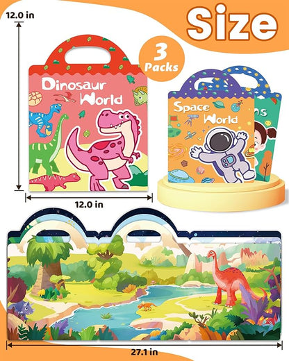 Reusable Sticker Book for Toddlers 2-4 Years, Stickers for Kids, Toddler Sticker Book Ages 1-3, Toddler Craft Activities, Toddlers Travel Toys Ages 2+ Boy Girl Birthday Gifts