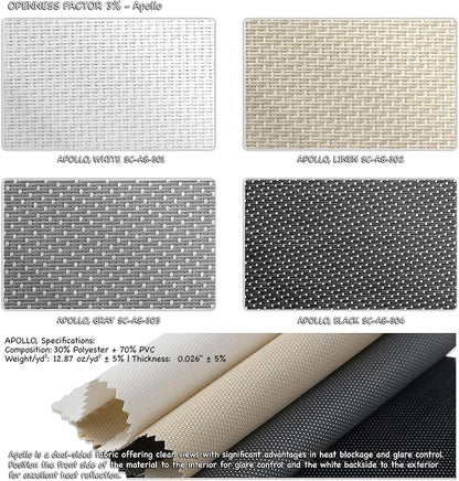 HILADUO Customized Solar Screen Roller Shade Blinds