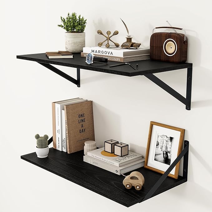 Heimlove Black Deep Floating Shelves
